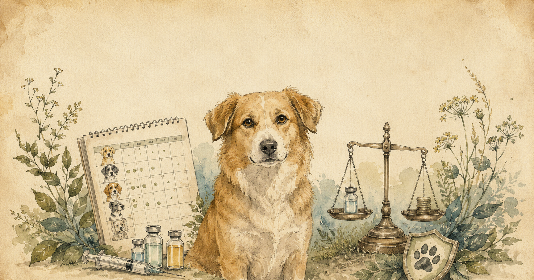 Veterinario aplicando vacuna a un perro